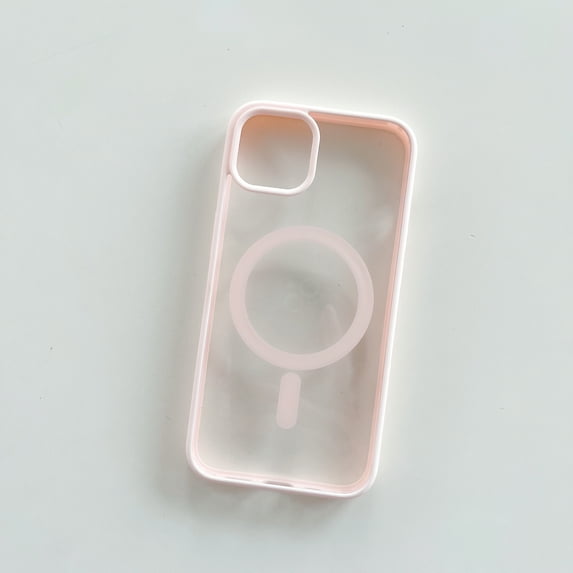 Mantto Magnetic Case for iPhone 12 Pro 6.1 inch,Compatible with MagSafe Charging,Shockproof Anti-scratch Protective Case Matte Ultra Thin Acrylic Back Transparent Phone Case,Pink
