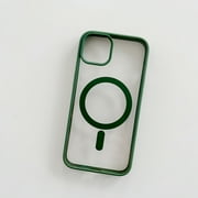 Mantto Magnetic Case for iPhone 12 mini 5.4 inch,Compatible with MagSafe Charging,Shockproof Anti-scratch Protective Case Matte Ultra Thin Acrylic Back Transparent Phone Case,Darkgreen
