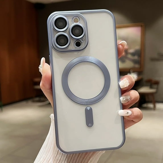 Mantto Magnetic Clear Case for iPhone 11 Pro Max with Camera Lens Protective Film, Soft TPU/Rubber Shockproof MagSafe Compatible Non-Yellowing Slim Phone Case for iPhone 11 Pro Max - Blue