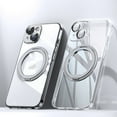 thumbnail image 1 of Mantto Magnetic Clear Case for iPhone 15 Pro Max,with Camera Lens Protection [Compatible with Magsafe] [360 Rotatable Ring Holder Kickstand] Luxury Plating Transparent Shockproof Phone Case,Clear, 1 of 12