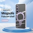 thumbnail image 1 of Mantto Magnetic Clear for Samsung Galaxy S24 Case with Invisible Stand & Lens Film [Compatible with MagSafe] [Non Yellowing] Shockproof Plating Transparent Slim Phone Case for Women Men,Lavender, 1 of 9