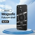 thumbnail image 1 of Mantto Magnetic Clear for iPhone 13 Case with Invisible Stand & Lens Film [Compatible with MagSafe] [Non Yellowing] Shockproof Plating Transparent Slim Phone Case for Women Men,Black, 1 of 11