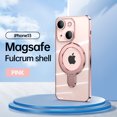 thumbnail image 1 of Mantto Magnetic Clear for iPhone 13 Case with Invisible Stand & Lens Film [Compatible with MagSafe] [Non Yellowing] Shockproof Plating Transparent Slim Phone Case for Women Men,Rosegold, 1 of 11