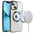 thumbnail image 1 of Mantto Magnetic Phone Case for iPhone 14,Clear Cover Compatible with MagSafe Charging,Shockproof Luxury Plating Transparent Slim Phone Case Bulit in Camera Lens Film,Black, 1 of 7