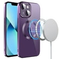 thumbnail image 1 of Mantto Magnetic Phone Case for iPhone 15,Clear Cover Compatible with MagSafe Charging,Shockproof Luxury Plating Transparent Slim Phone Case Bulit in Camera Lens Film,Purple, 1 of 7