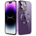 thumbnail image 1 of Mantto Magnetic Phone Case for iPhone 15 Pro Max,Clear Cover Compatible with MagSafe Charging,Shockproof Luxury Plating Transparent Slim Phone Case Bulit in Camera Lens Film,Purple, 1 of 7