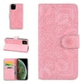 thumbnail image 1 of Mantto Magnetic Wallet Case for iPhone 12 and iPhone 12 Pro Women Card Holder Flip Cover Embossed Mandala Flower Kickstand PU Leather Magnetic Folio with Strap For Apple iPhone 12/12 Pro, Pink, 1 of 8