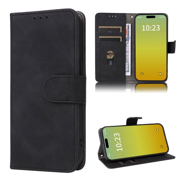 Mantto for OnePlus 12 Case, Classic PU Leather Magnetic Shockproof Protective Stand Flip Wallet Case Cover with Card Holder for OnePlus 12 Phone Case,Black