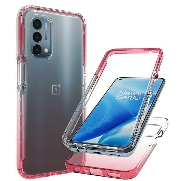 Mantto FOR OnePlus Nord N200 5G Case, 360 Full Body Cover Clear Bumper Protection Case - Shock Proof edges Hybrid Silicone Rubber TPU Bumper Gradient Phone Case for OnePlus Nord N200 5G - Red