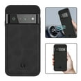 thumbnail image 1 of Mantto PU Leather Case for Google Pixel 6 Pro,Retro Premium Luxury Slim Soft Non-Slip Grip Flexible Bumper Shockproof Full Body Protective Cover Phone Cases for Google Pixel 6 Pro, Black, 1 of 8