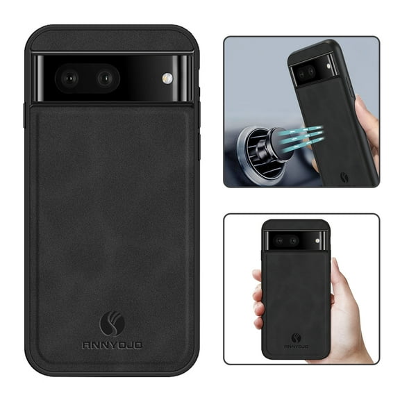 Mantto PU Leather Case for Google Pixel 8,Retro Premium Luxury Slim Soft Non-Slip Grip Flexible Bumper Shockproof Full Body Protective Cover Phone Cases for Google Pixel 8, Black