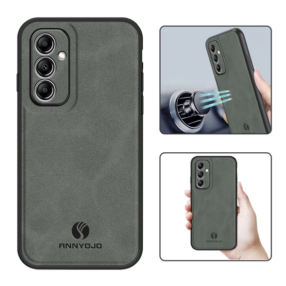 Mantto PU Leather Case for Samsung Galaxy S25,Retro Premium Luxury Slim Soft Non-Slip Grip Flexible Bumper Shockproof Full Body Protective Cover Phone Cases For Samsung Galaxy S25,Gray