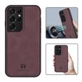 thumbnail image 1 of Mantto PU Leather Case for Samsung S21 Ultra, Retro Premium Luxury Slim Soft Non-Slip Grip Flexible Bumper Shockproof Full Body Protective Cover Phone Cases for Samsung Galaxy S21 Ultra, Wine Red, 1 of 8