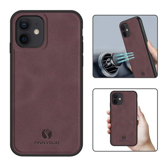 Mantto PU Leather Case for iPhone 11,Retro Premium Luxury Slim Soft Non-Slip Grip Flexible Bumper Shockproof Full Body Protective Cover Phone Cases For iPhone 11, Wine Red