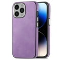 thumbnail image 1 of Mantto PU Leather Case for iPhone 16 Pro, Soft TPU Bumper Fleece Lining Shockproof Cover for iPhone 16 Pro, with SIM Card Slots Plating Buttons Slim Protective Phone Case, Purple, 1 of 11
