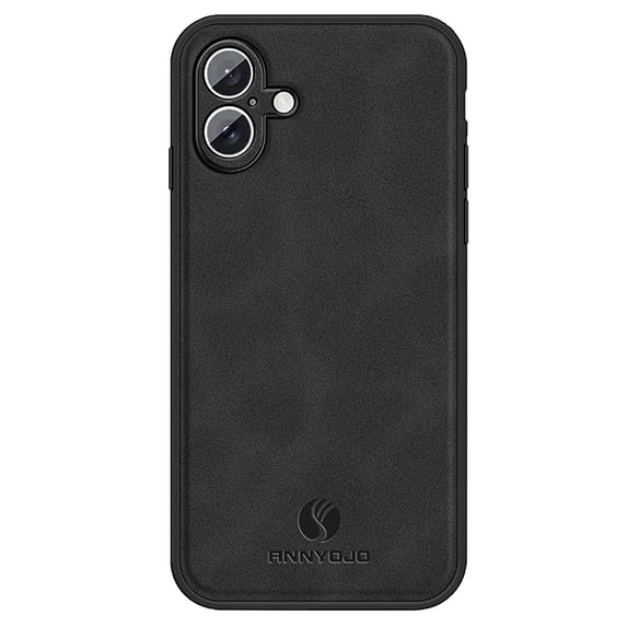 Mantto PU Leather Case for iPhone 16,Retro Premium Luxury Slim Soft Non-Slip Grip Flexible Bumper Shockproof Full Body Protective Cover Phone Cases For iPhone 16,Black