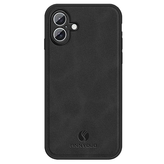 Mantto PU Leather Case for iPhone 16,Retro Premium Luxury Slim Soft Non-Slip Grip Flexible Bumper Shockproof Full Body Protective Cover Phone Cases For iPhone 16,Black
