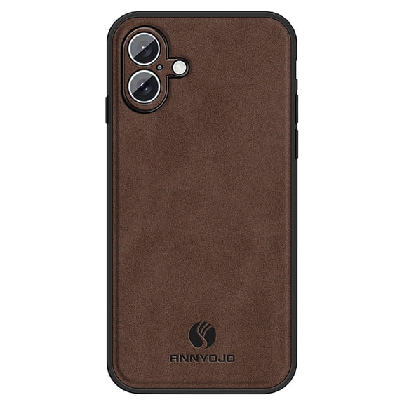 Mantto PU Leather Case for iPhone 16,Retro Premium Luxury Slim Soft Non-Slip Grip Flexible Bumper Shockproof Full Body Protective Cover Phone Cases For iPhone 16,Brown