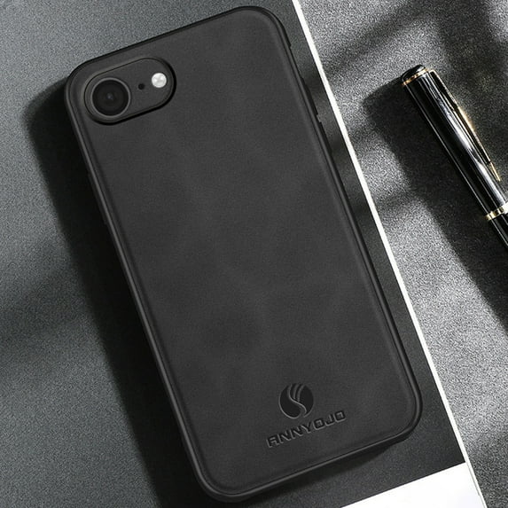 Mantto PU Leather Case for iPhone 16e,Retro Premium Luxury Slim Soft Non-Slip Grip Flexible Bumper Shockproof Full Body Protective Cover Phone Cases For iPhone 16e,Black