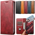 thumbnail image 1 of Mantto PU Leather Wallet Case for Samsung Galaxy S24 Ultra with Credit Card Slots, Kickstand Magnetic Closure Flip Folio Cover, TPU Shockproof Anti-Scratches Case for Samsung Galaxy S24 Ultra, Red, 1 of 7