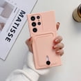 thumbnail image 1 of Mantto Phone Case for Samsung Galaxy A51 4G with Card Holder Soft Liquid Silicone Credit Card Slot Holder Shockproof Anti-Scratch TPU Rubber Protective Wallet Slim Cover for Women Men, Lightpink, 1 of 7