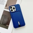 thumbnail image 1 of Mantto Phone Case for iPhone 11 Pro Max with Card Holder Soft Liquid Silicone Credit Card Slot Holder Shockproof Anti-Scratch TPU Rubber Protective Wallet Slim Cover for Women Men, Darkblue, 1 of 8