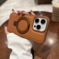 thumbnail image 1 of Mantto Premium PU Leather Case for iPhone 12 Pro Max, with Kickstand Feature, Compatible with MagSafe Charging, Shockproof Protection Anti-Scratch Phone Case for iPhone 12 Pro Max,Brown, 1 of 7