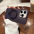 thumbnail image 1 of Mantto Premium PU Leather Case for iPhone 14, with Kickstand Feature, Compatible with MagSafe Charging, Shockproof Protection Anti-Scratch Phone Case for iPhone 14,Darkpurple, 1 of 7