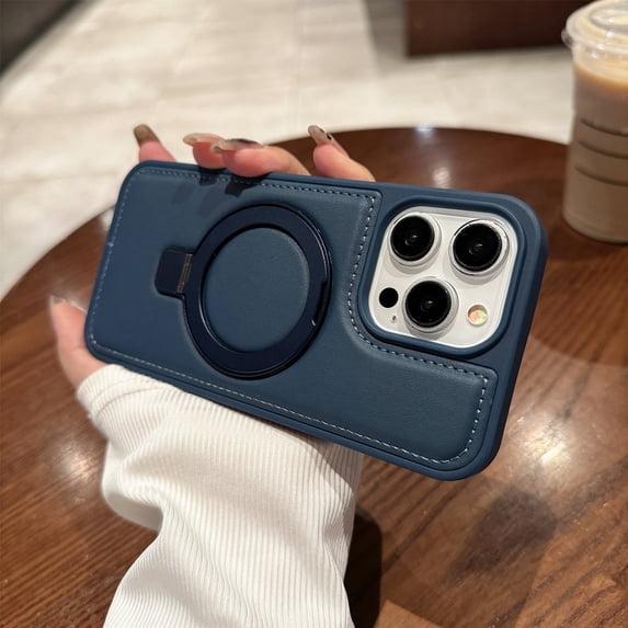 Mantto Premium PU Leather Case for iPhone 14 Pro Max, with Kickstand Feature, Compatible with MagSafe Charging, Shockproof Protection Anti-Scratch Phone Case for iPhone 14 Pro Max,Navyblue