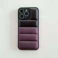 thumbnail image 1 of Mantto Puffer Case for iPhone 13 Pro Max, Fashion 3D Down Jacket Double Colors PU Leather Case for Women Men, Shockproof Anti-Scratches Lens Protection Phone Cover - Purple, 1 of 8