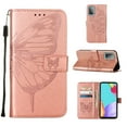 thumbnail image 1 of Mantto Samsung A52 Case, Magnetic Folio Butterfly Patterned Wallet Case, PU Leather with Wrist Strap Credit Card Holder Slots Kickstand Protective Cover For Samsung Galaxy A52, Rosegold, 1 of 10