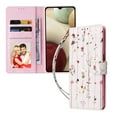 thumbnail image 1 of Mantto for Samsung Galaxy A12 Flower Pattern Leather Wallet Case with Magnetic Clasp Stand and Bank Card Slots Wrist Strap Protective Flip Phone Cover for Samsung Galaxy A12, B, 1 of 8