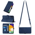 thumbnail image 1 of Mantto for Samsung Galaxy A13 4G 6.6 inch Crossbody Phone Case with Shoulder Strap,Magnetic Closure Folio Kickstand Card Slots Premium PU Leather Full Protection Shockproof Cover,Blue, 1 of 8