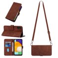 thumbnail image 1 of Mantto for Samsung Galaxy A13 4G 6.6 inch Crossbody Phone Case with Shoulder Strap,Magnetic Closure Folio Kickstand Card Slots Premium PU Leather Full Protection Shockproof Cover,Brown, 1 of 8