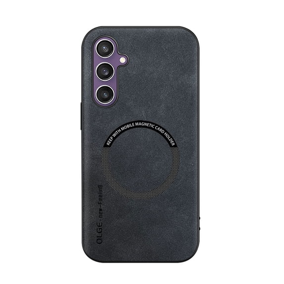 Mantto for Samsung Galaxy A14 5G Case Compatible with MagSafe Charging, Vegan PU Leather Slim Classic Luxury Elegant Thin Drop Protection Protective Cover for Samsung Galaxy A14 5G, Black