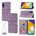 thumbnail image 1 of Mantto for Samsung Galaxy A14 5G Wallet Case, PU Leather with Long Crossbody Strap Card Slots Soft TPU Inner Shockproof Protective Flip Cover Phone Case for Samsung Galaxy A14 5G, Purple, 1 of 6