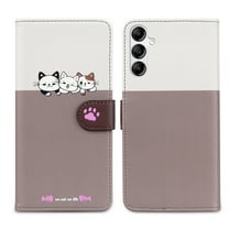 Mantto for Samsung Galaxy A14 5G Wallet Case with Wrist Strap,Cute Animal Pattern PU Leather Magnetic Clasp Folio Flip Kickstand Credit Card Slots & Cash Pocket Shockproof Slim Phone Case, Gray