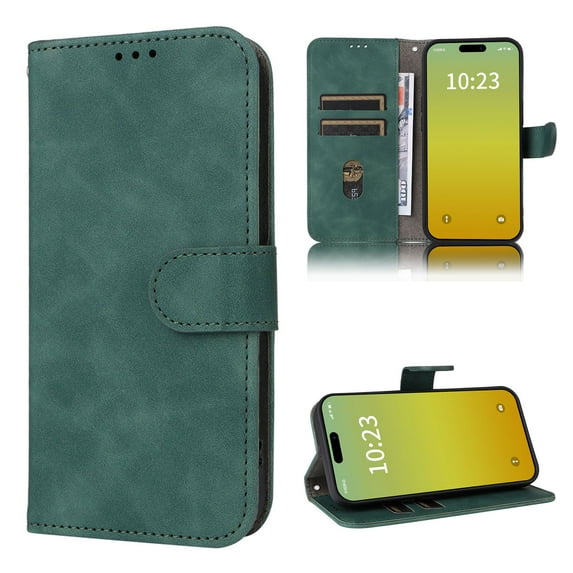 Mantto for Samsung Galaxy A15 Case, Classic PU Leather Magnetic Shockproof Protective Stand Flip Wallet Case Cover with Card Holder for Samsung Galaxy A15 Phone Case,Green