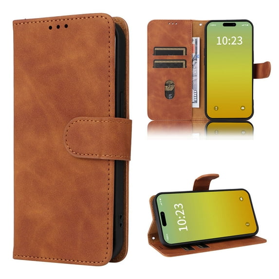 Mantto for Samsung Galaxy A25 5G Case, Classic PU Leather Magnetic Shockproof Protective Stand Flip Wallet Case Cover with Card Holder for Samsung Galaxy A25 5G Phone Case,Brown