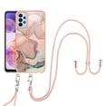 thumbnail image 1 of Mantto for Samsung Galaxy A32 5G Case, with Lanyard Adjustable Strap, Marble Pattern Soft TPU Bumper Hard PC Back Shockproof Protective Glossy Stylish Durable Phone Case for Women Girls,Rosegold, 1 of 7
