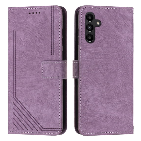 Mantto for Samsung Galaxy A35 Wallet Case for Women Men,Durable PU Leather Shockproof Magnetic Clasp Folio Credit Card Slots Flip Kickstand Slim Phone Case with Wrist Strap,Purple