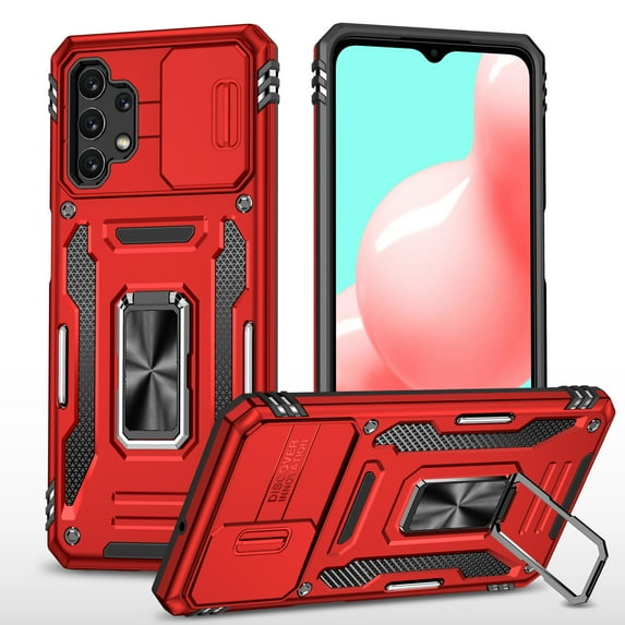 Mantto For Samsung Galaxy A42 5G Case with Shockproof Hybrid Rugged Magnetic Car Holder 180° Rotating Dual Layer Full-Body Phone Cover.For Samsung Galaxy A42 5G,Red