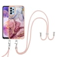 thumbnail image 1 of Mantto for Samsung Galaxy A52 4G/5G Case, with Lanyard Adjustable Strap,Marble Pattern Soft TPU Bumper Hard PC Back Shockproof Protective Glossy Stylish Durable Phone Case for Women Girls,Rose-carmine, 1 of 7