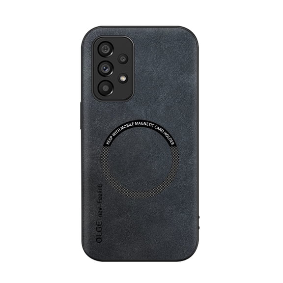 Mantto for Samsung Galaxy A53 5G Case Compatible with MagSafe Charging, Vegan PU Leather Slim Classic Luxury Elegant Thin Drop Protection Protective Cover for Samsung Galaxy A53 5G, Black
