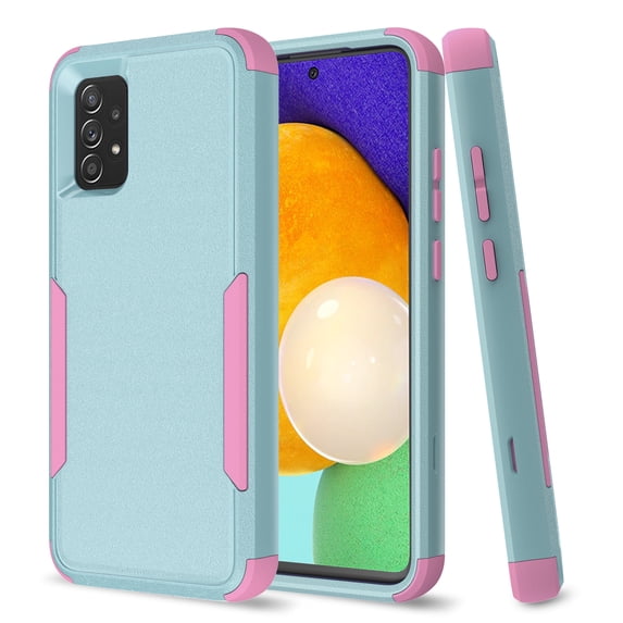 Mantto for Samsung Galaxy A53 5G Case, Heavy Duty Shockproof Drop Protective Hybrid 3 Layer Full Body Rugged Military Grade Protection Hard PC Phone Cover For Samsung Galaxy A53 5G, Green/Pink