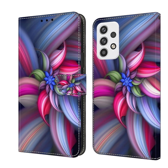 Mantto for Samsung Galaxy A53 5G Wallet Case for Women Men,Fashion Painted Pattern PU Leather Magnetic Clasp Flip Protective Case with Kickstand Card Slots Phone Case,Colorful Flowers