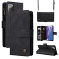 thumbnail image 1 of Mantto Samsung Galaxy Note 20 Cover, Wallet Card Slot Crossbody/Shoulder Strap + Wristlet Strap Magnetic Flip Premium PU Leather Zipper Pocket With Kickstand For Samsung Galaxy Note 20,
Black, 1 of 18