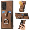 thumbnail image 1 of Mantto for Samsung Galaxy Note 20 Ultra Back Wallet Case,with Elastic Card Holder,Shockproof PU Leather 360° Rotation Ring Kickstand Support Magnetic Car Mount Phone Case for Women Men,Brown, 1 of 6