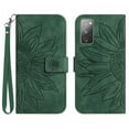 thumbnail image 1 of Mantto for Samsung Galaxy S20 FE 6.5 inch Wallet Case with Wrist Strap,Stylish Sunflower Embossed PU Leather Shockproof Protective Magnetic Clasp Flip Kickstand Card Slots Phone Cover,Green, 1 of 10
