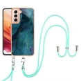 thumbnail image 1 of Mantto for Samsung Galaxy S21 Case, with Lanyard Adjustable Strap, Marble Pattern Soft TPU Bumper Hard PC Back Shockproof Protective Glossy Stylish Durable Phone Case for Women Girls,Green, 1 of 7